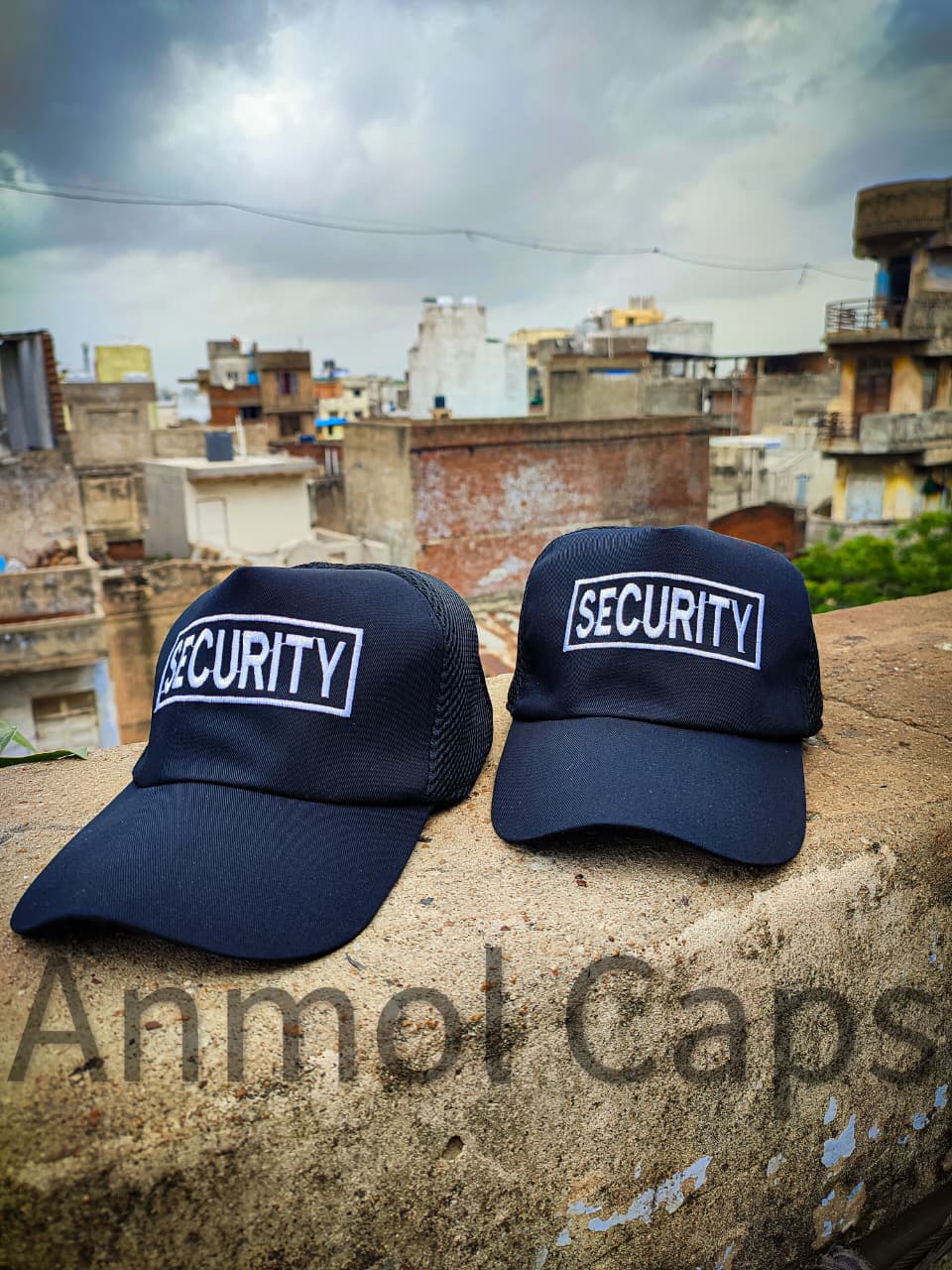 Security Cap - Half Net Half Fabric with Embroidery