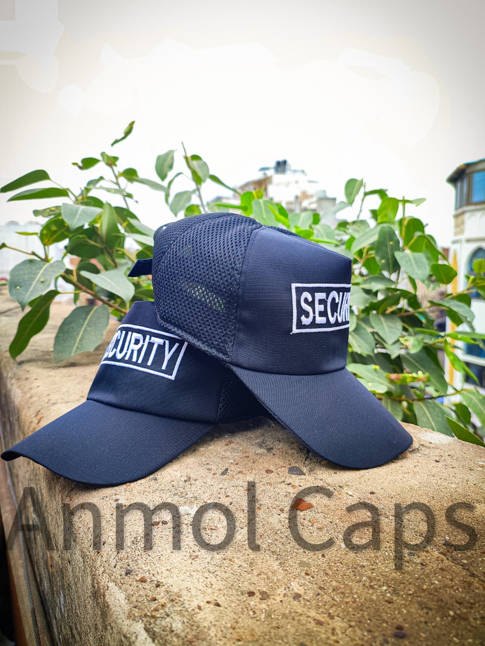 Security Cap - Half Net Half Fabric with Embroidery